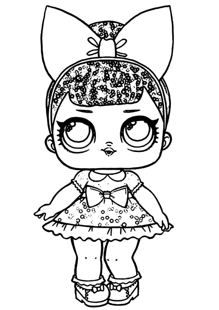 Coloring page Shy doll Print